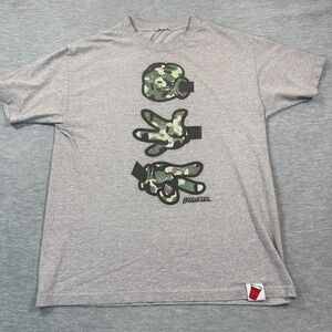 Bodega Kids T-Shirt Men's Large Gray Camo Hand Graphic Streetwear y2k